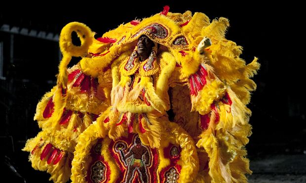 Actor Clarke Peters wears Mardi Gras Indian garb in the HBO series Treme.